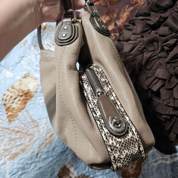 Coach Eddie 31 Hobo Shoulder Bag in Colorblock with Genuine Snakeskin - Picture 13 of 13